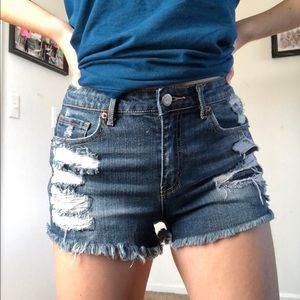 🍁Distressed High Waisted Shorts